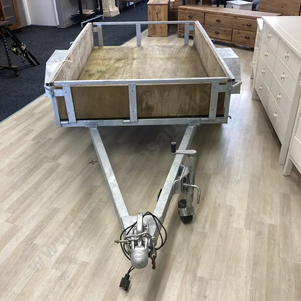 New Trailer, 3.1 x 1.76 With Jockey Wheel, Galvanised With Plywood Liner (Not Registered, No WOF) Image 1++